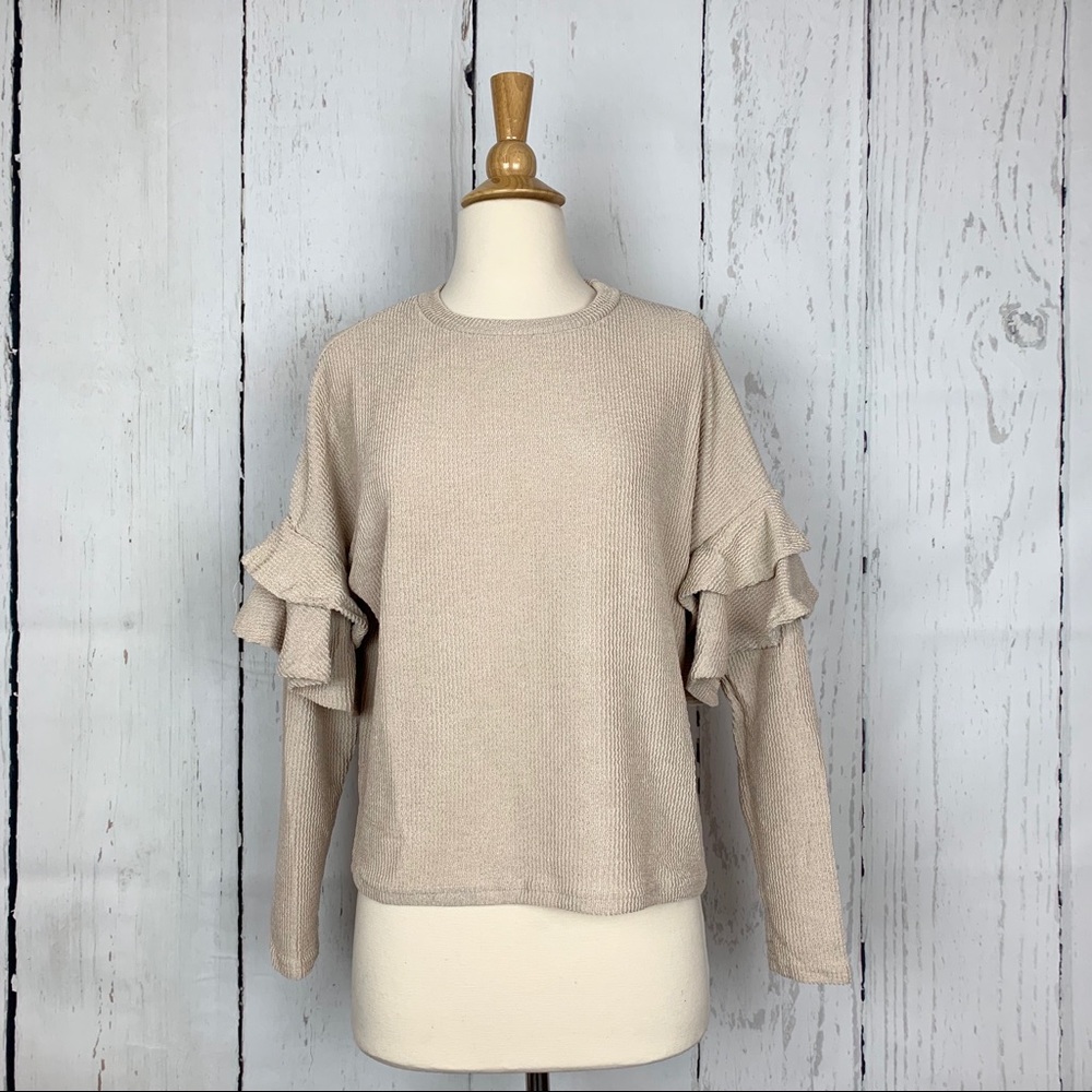 Ruffle Sleeve Sweater